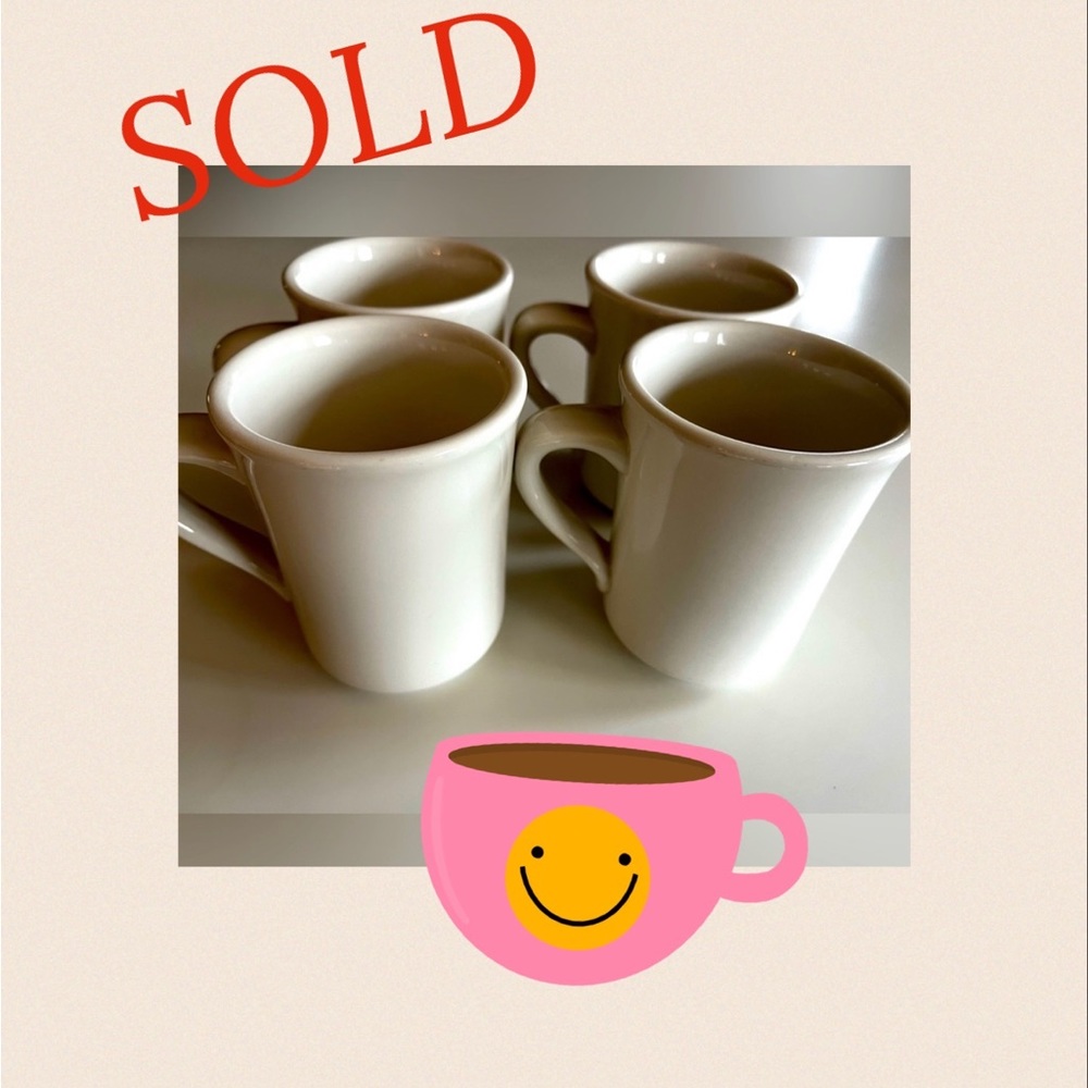 Ironstone Syracuse China coffee mugs set of 4 white